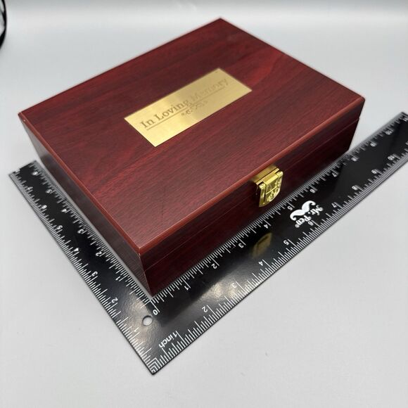Vtg In Loving Memory Wood Keepsake Trinket Photo Memorial Box Home Accent Decor - Picture 4 of 11